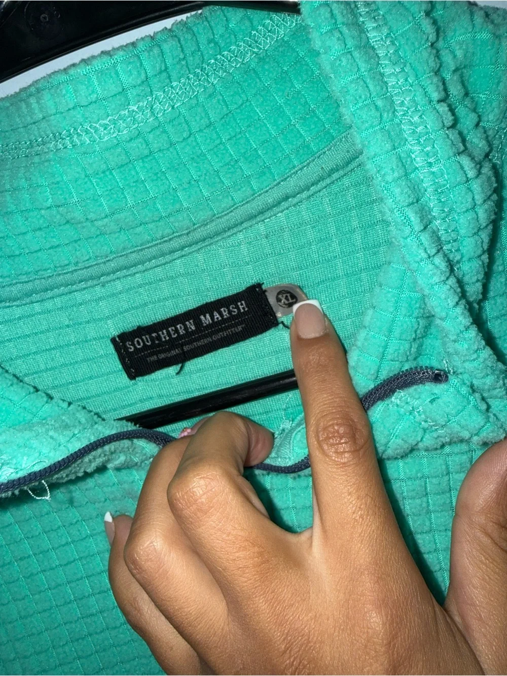 Southern Marsh Men’s Mint Green Waffle Quarter-Zip Pullover